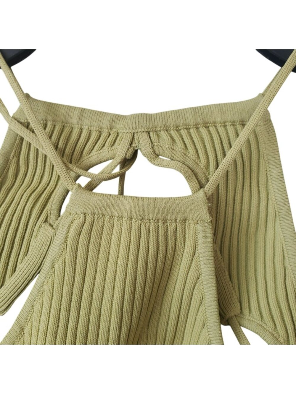 Significant Other Green Knit Midi Side Cut Out Open Back Dress Revolve Summer - Picture 8 of 15